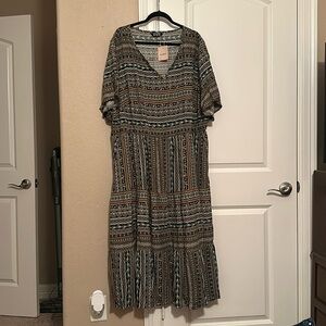 NWT Rayon Bandana Midi-Dress